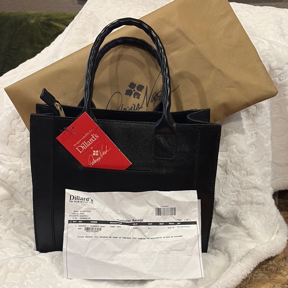 Patricia Nash Black Leather Satchel